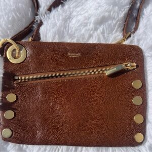 Hammitt Tan Leather Crossbody Bag with Gold Accents